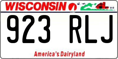 WI license plate 923RLJ