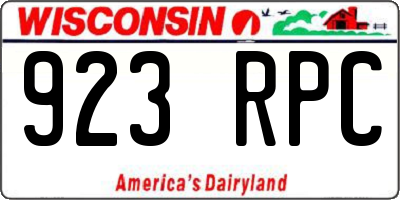 WI license plate 923RPC