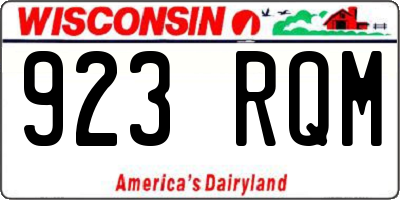 WI license plate 923RQM