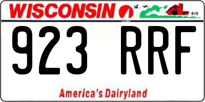 WI license plate 923RRF