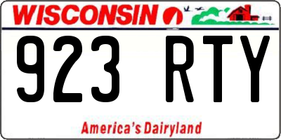 WI license plate 923RTY