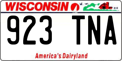 WI license plate 923TNA