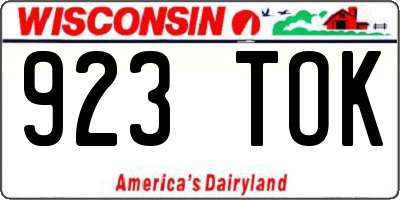 WI license plate 923TOK