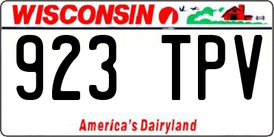 WI license plate 923TPV