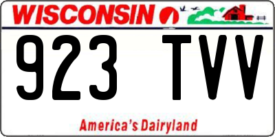 WI license plate 923TVV