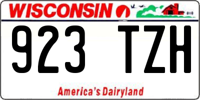 WI license plate 923TZH