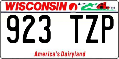 WI license plate 923TZP