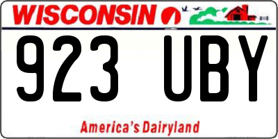 WI license plate 923UBY