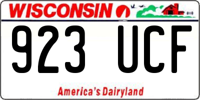 WI license plate 923UCF