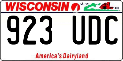 WI license plate 923UDC