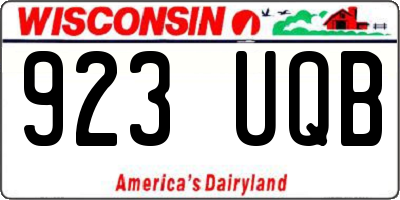 WI license plate 923UQB
