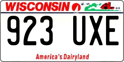 WI license plate 923UXE