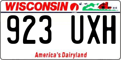 WI license plate 923UXH