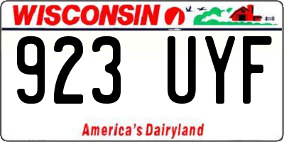 WI license plate 923UYF