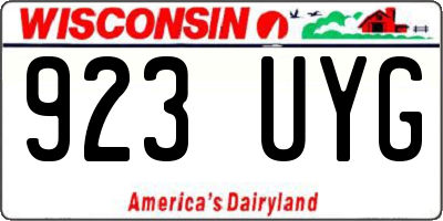 WI license plate 923UYG