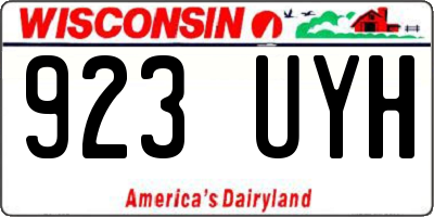 WI license plate 923UYH