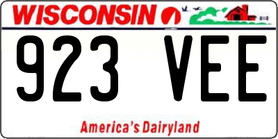 WI license plate 923VEE