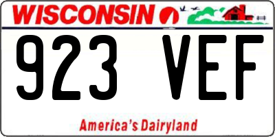 WI license plate 923VEF
