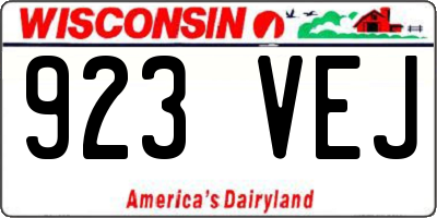 WI license plate 923VEJ