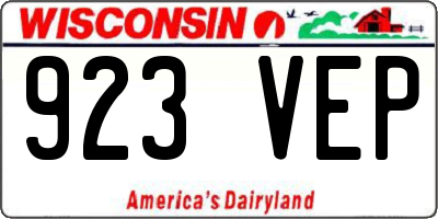 WI license plate 923VEP