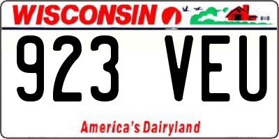 WI license plate 923VEU