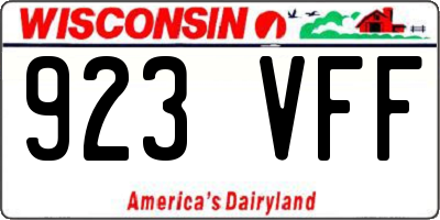 WI license plate 923VFF