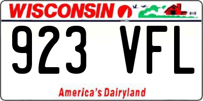 WI license plate 923VFL