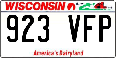 WI license plate 923VFP