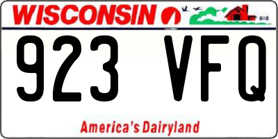 WI license plate 923VFQ