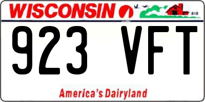 WI license plate 923VFT