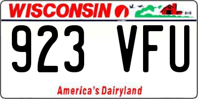 WI license plate 923VFU