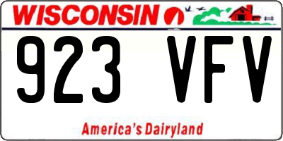 WI license plate 923VFV