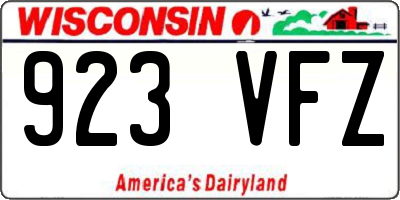 WI license plate 923VFZ