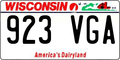WI license plate 923VGA