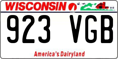 WI license plate 923VGB