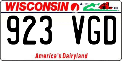 WI license plate 923VGD
