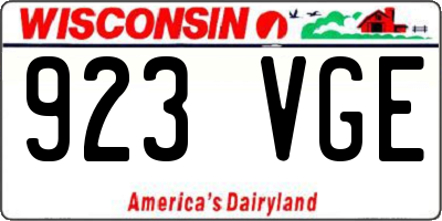 WI license plate 923VGE