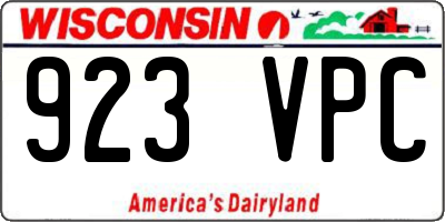 WI license plate 923VPC