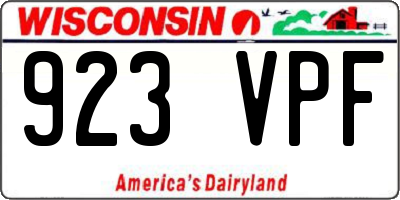 WI license plate 923VPF