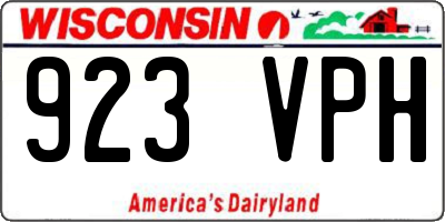 WI license plate 923VPH