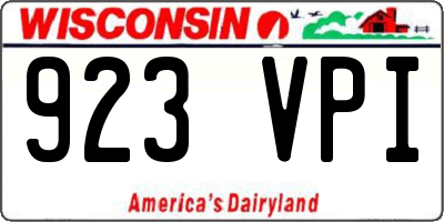 WI license plate 923VPI