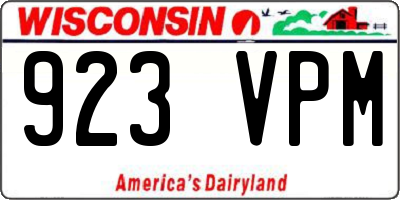 WI license plate 923VPM