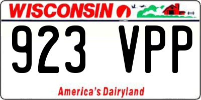 WI license plate 923VPP