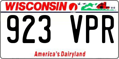WI license plate 923VPR