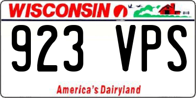 WI license plate 923VPS