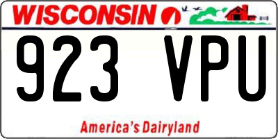 WI license plate 923VPU