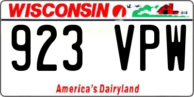WI license plate 923VPW