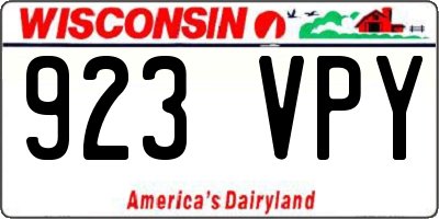 WI license plate 923VPY