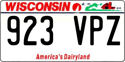 WI license plate 923VPZ
