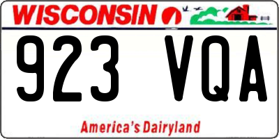 WI license plate 923VQA